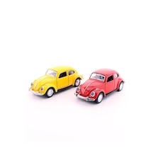 Mobgift 2'li Set Sarı Kırmızı Metal Vosvos Araba Büyük Boy 12cm