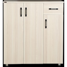 Ayakkabılık Beyaz Çok Amaç Model Parlak Akçaağaç Hard suntalem Demonte 5raf 1çekmece El Yapım Açık Kahverengi