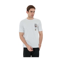 Exuma Erkek Baskılı Bisiklet Yaka T-shirt Beyaz