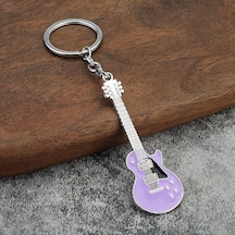 Herşey Nota Gitar Lila Gitarist Hediye Anahtarlık Veya Çanta Süsü