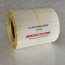 40X20 Yanyana 2'Li Termal Etiket Rulo Barkod Etiket