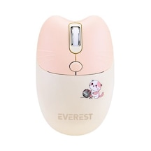 Everest Km-6283 Catty Renkli Tuşlu Sarı Kablosuz Q Multimedia Klavye + Mouse + Pad