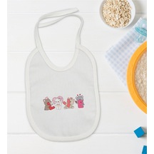 BK Kids Love Tasarımlı Beyaz Bebek Mama Önlüğü-2 Beyaz