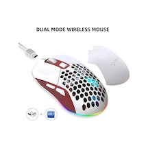 T28 Çift Modlu Kablosuz Oyun Faresi, 4800dpı Hassasiyet, Rgb Aydınlatma, Şarj Edilebilir Pil, Hafif Tasarım, Kırmızı Diğer Diğer