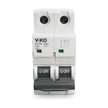 2x25 Amper C Otomat Sigorta Çift Kutuplu 6vtb-2c25