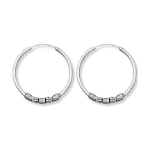 Oya Silver Gümüş Halka Küpe 3x3cm