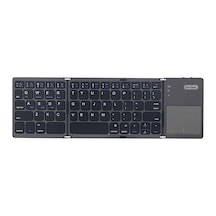 Go Des Gd-kb328 Sessiz Tuş Tasarım Touch Pad Özellikli Katlanabilir Bluetooth Kablosuz Klavye Siyah