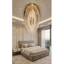 Avize Elips 60 Lık Gold Gold Ve Krom