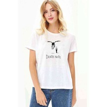 Death Note Baskılı Beyaz Kadın Tshirt (534279491)