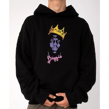 Unisex Oversize Biggie Kapüşonlu Sweatshirt Siyah