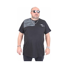 Moc Grande Mocgrande Erkek Büyük Beden Sıfır Yaka Tişört Want 25160 Sıyah Siyah