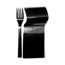 3 Paket 25'li Plastik Çatal Siyah - Parti Çatalı