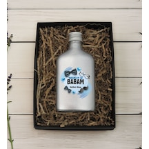 Bk Gift Kişiye Özel İsimli Baba Temalı Gümüş Tasarım Cam Şişe Kolonya 200 ML 9