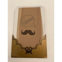 Külotlu Bayan Çorabı - Moustache / Omg Desenli