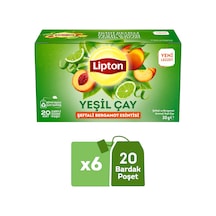 Lipton Şeftali Ve Bergamot Aromalı Yeşil Çay 20li X 6 Adet