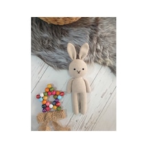 Amigurumi Örgü Oyuncak Uyku Arkadaşı Minik Tavşan Renkli Kahverengi