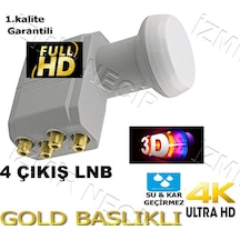 Full Hd 4K 3D Lnb 4 Lü Quad 4 Çıkışlı Lnb Full Hd 3D 4K Gold