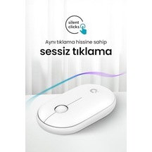Daxi Mx300 Mobile Pro Sessiz Kablosuz Mouse Bluetooth Ve 2.4ghz Wireless Bağlantı Beyaz