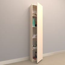 Rafkestir Alina Suntalam Kitaplık ( 40 X 180 Cm ) - Kapaklı Krem ( Mat )