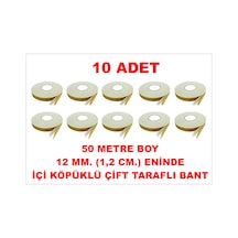 Çift Taraflı İçi Köpüklü Sarı Bant 50 M. Uzunlukta 12 Mm-1,2 Cm Ebatında 10 Adet