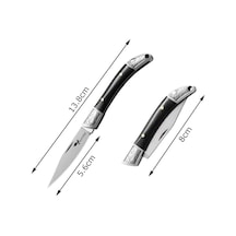 Mini Çelik İşlemeli Katlanır Outdoor Cep Bıçağı Şık Tasarım, Taşıması Kolay Ahşap Siyah
