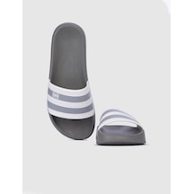 Beyaz - Gri Erkek Terlik Beyaz