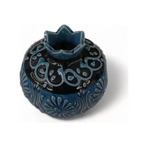 Çini Turkuaz Nar Masaüstü Süsü 8x8 Cm Mavi