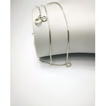 Omar Silver Unisex Küp Zincir Gümüş Kolye 1,3 Mm