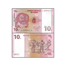 Demokratik Kongo 1997 Yılı 10 Centimes Kağıt Para Çil Unc Koleksiyon Para