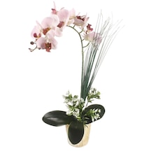 Yapay Çiçek Seramik Saksıda Açık Pembe Islak Orkide