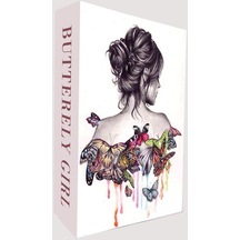 121 Butterfly Gırl Dekoratif Kitap Kutuları