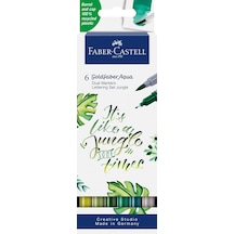 Faber-castell Goldfaber Aqua Çift Uçlu Markör, Kaligrafi, 6'li Jungle