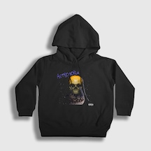 Presmono Unisex Çocuk Skull Astroworld Travis Scott Kapüşonlu Sweatshirt Siyah