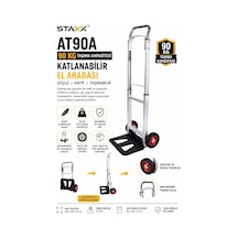 Staxx Stta90a 90 Kg Katlanabilir El Arabası Alüminyum Koli Paket Yük Taşıma Arabası Teleskopik Tip