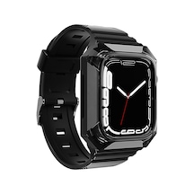 Watch 7 41mm Uyumlu Krd-88 Sert Pc Kasa Koruyuculu Uyumlu Zore Kordon-siyah