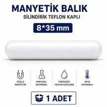 Manyetik Balık Silindirik Teflon Kaplı 8 35mm - 1 Adet