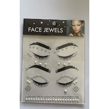Face Gems Yüz Süsleme Taşı Vücut Kristali Model 19 Beyaz