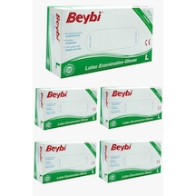 Beybi Lateks Pudralı Eldiven Beyaz L 5 x 100'lü