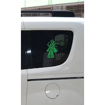 Kafkas Bay -Bayan Araba Sticker Etiket Yeşil 18 Cm 2 Adet