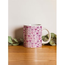 Pembe Mor Kalpler Tasarım Kupa-509