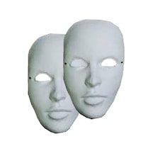 Maske Boyama 2 Adet Boyanabilir Karton Maske Lastikli İnsan Yüzü Suratı Yerli Üretim Okul Sınıf Etkinlikleri Hobi Diğer