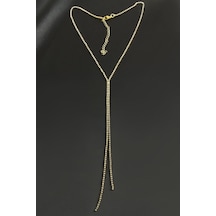 Çift - 911 - Şerit Taşlı Çelik Kolye - Muratech - 2 Mm-sarı Çok renkli