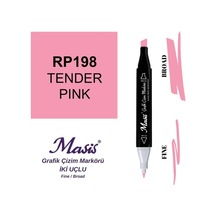 Çift Uçlu Marker Grafik Çizim Kalemi 198 Yumuşak Pembe