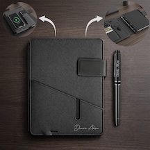 Bk Gift Kişiye Özel İsimli Premium Powerbankli Organizer Defter & Kalem Seti 1071, Yeni İş Hediyesi, Ofis Hediyesi