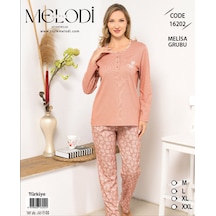 Melodi 16202 Uzun Kol Kadın Pijama Takımı Somon Melodi 16202 Uzun Kol Kadın Pijama Takımı Somon