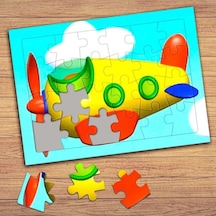 Eğlenceli Renkli Uçak Çocuklara Özel Puzzle Yapboz Tablo-416