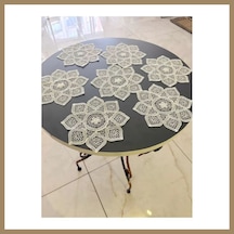 Bezos 6 Lı Dantel Kahve Sunumluğu 15x15 Cm Asorti Desenli Zarif Sunum Aksesuarı 22 Çok Renkli