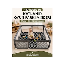 Oyun Alanına Uygun Katlanabilir Sünger Oyun Parkı Minderi Bebek Yatağı - Karaçatı 120x120x6 CM