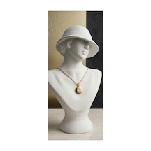 Lunarie Y Harfli Madalyon Kolye 14k Gold Kararmaz Çelik Zirkon Altın