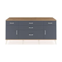 Hyperion Konsol 2 Raflı 5 Çekmeceli 2 Kapaklı 176x44x83 Çam-antrasit Antrasit
